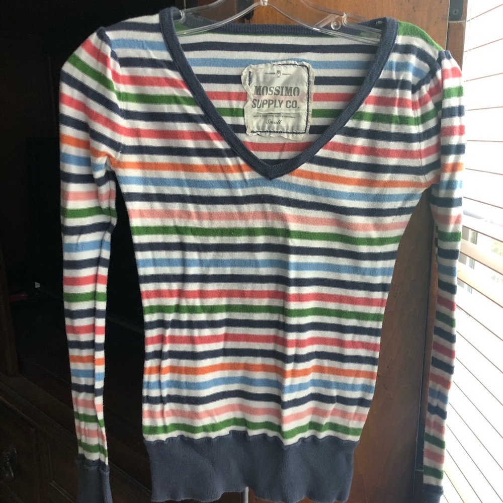 Mossimo Long Sleeve Multicolor Stripe Sweater